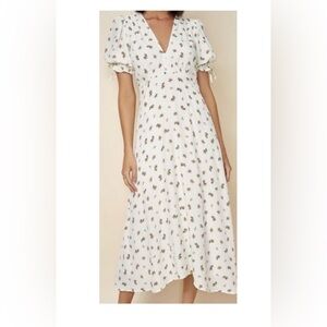 Faithful the Brand Midi Floral White Dress